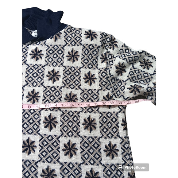 Alfred Dunner Collared Snowflake Retro Made in USA Sweater Women's Plus Size 2X - Picture 4 of 5